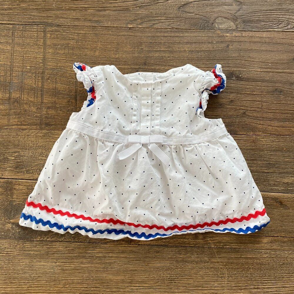 Baby Infant Girl Janie And Jack Polka Dot Dress Baby 0-3 Months White